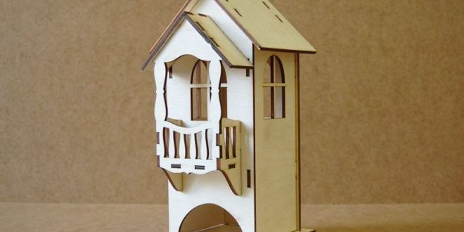 Free laser cut design Tea house with balcony