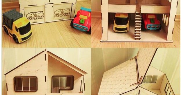 Free Laser Cut The house and garage for two cars