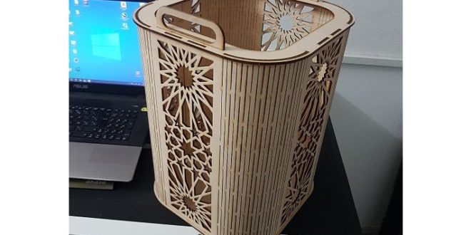 Free laser cut template download basket with handles