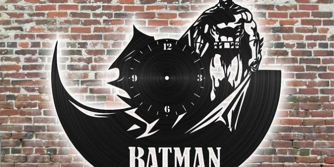 Batman wall clock laser cut vinyl disc