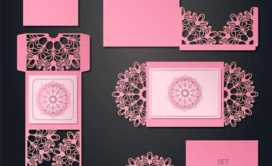 Pack Vectors Laser Cut Papercutting envelopes Postcards wedding DXF EPS Files