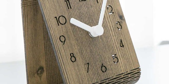 Laser cut wooden folding watch clock office