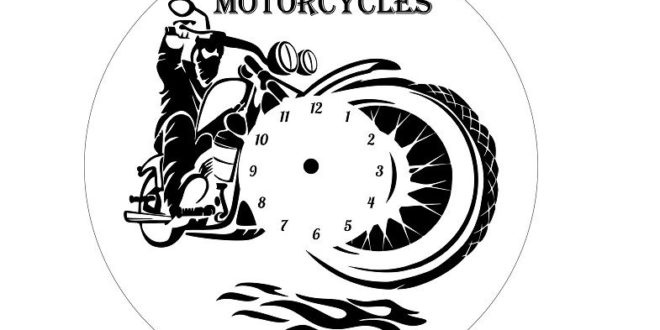 Free moto motorcycle clock vector