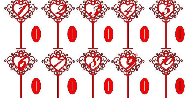 Decorative numbers for parties birthday and wedding cdr dxf