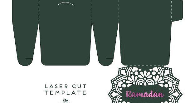 Free Ramadan paper cut dxf eps vector download envelope letter invitation