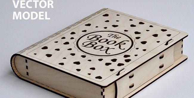 Laser cut file vector book box 3mm