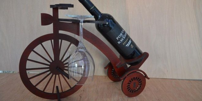 Free cnc cut wood file wine holder bike