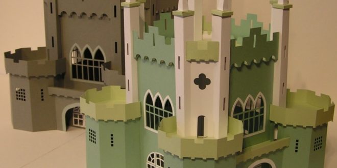 Papercraft silhouette studio 3d big castle .dxf .svg .studio