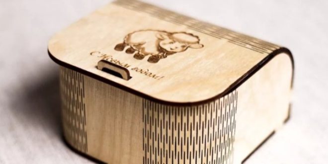 Laser cut plan design Handbag bag box wooden