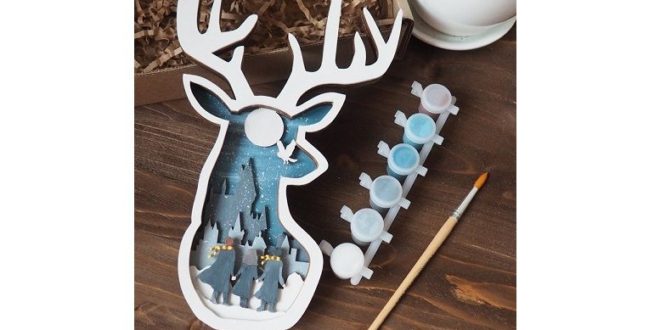 Free cut file cnc Multilayer deer head