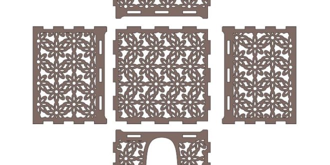 Free Cnc Cut Layout of a square napkin for plywood 4 mm for napkins 12&#215;12 cm  Slots 3.5 mm