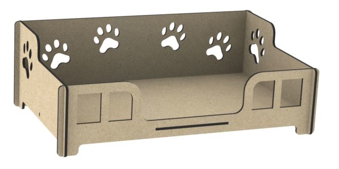 Cnc file dog bed pet wood cut vector