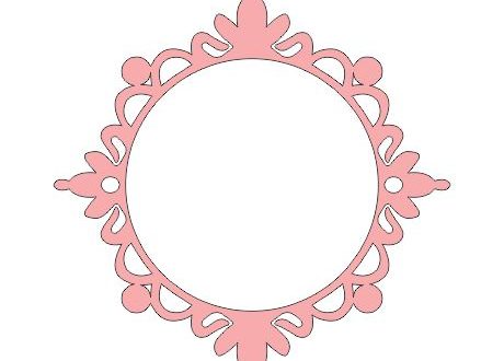 free dxf file monogram frame mirror 1