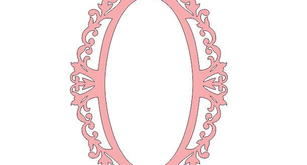 free dxf file monogram frame mirror 2