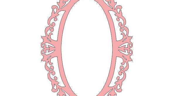 free dxf file monogram frame mirror 2