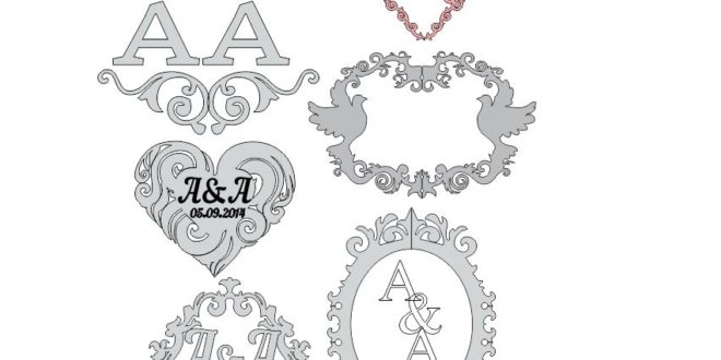 free pack silhouette dxf files monogram frame mirror