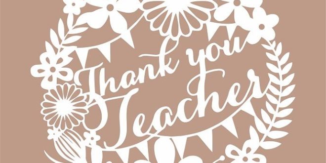 Thank you teacher decor silhouette svg dxf file vector