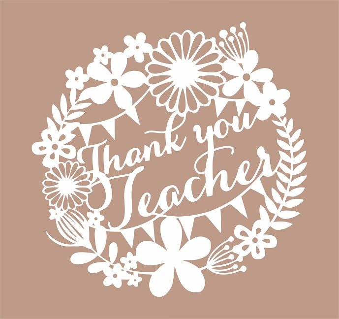 Download Thank You Teacher Decor Silhouette Svg Dxf File Vector Dxf Downloads Files For Laser Cutting And Cnc Router Artcam Dxf Vectric Aspire Vcarve Mdf Crafts Woodworking