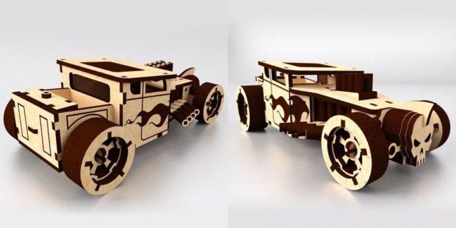 Laser cut Bones Shaker car