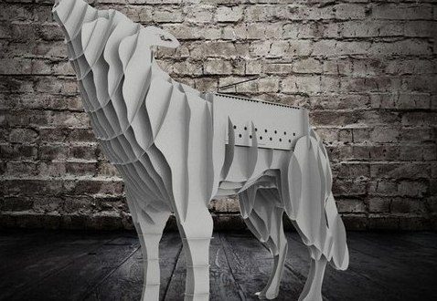 Free laser cut Wolf BBQ 3d puzzle 2mm sheet metal