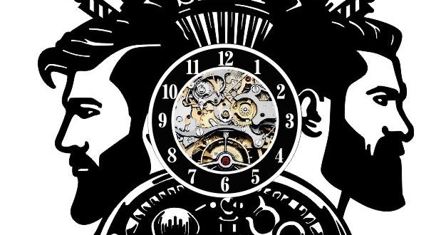 Free barber shop clock laser cut cdr dxf vector files download