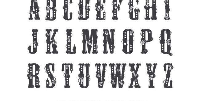 Dxf CDR Gear Font Letters