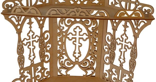 Religious corner shelf laser cut free vector download