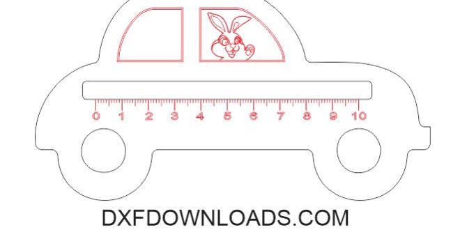 Free car childrens ruler vector