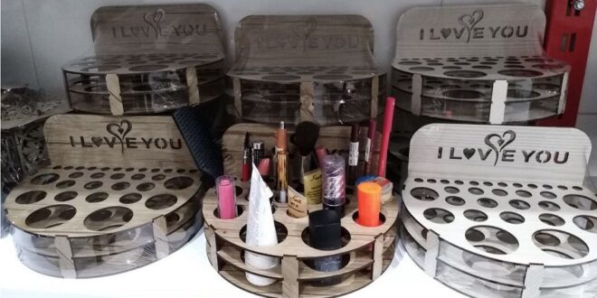 Stand for makeup items free laser cut design