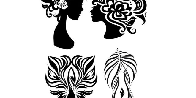 Free DXF Vectors Decorative Womens Day Silhouettes Cut Download