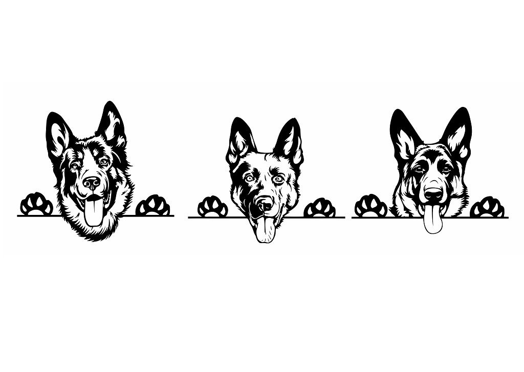 German Shepherd Dog Silhouette SVG DXF CDR Vectors – DXF DOWNLOADS