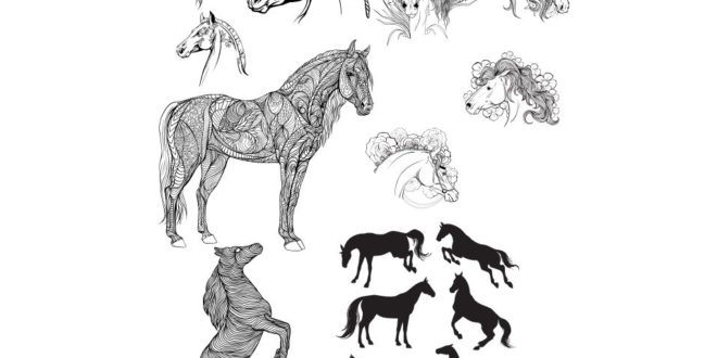 SVG DXF Horse Free set pack bundle vectors paper cricut silhouette cnc engrave