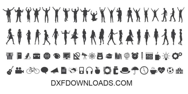 Free SVG Set Bundle Pack People icons DXF