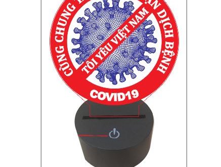 Vector virus free area covid corona CDR DXF night lamp