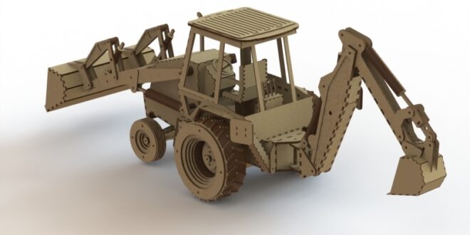 Bulldozer Excavator Cnc Model Cut File CDR FREE