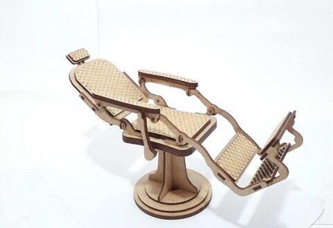 Barber chair miniature to laser cutting