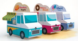 Food Trucks PDF File to Papercraft fold in paper