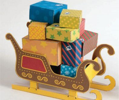New Year Christmas gifts PDF Papercraft download