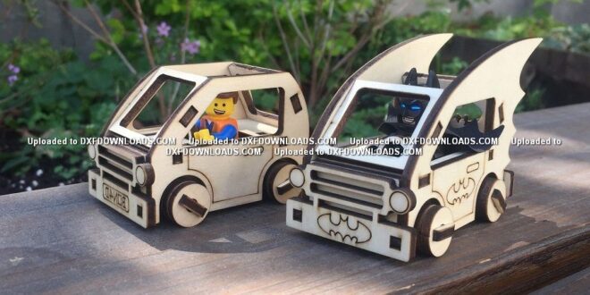 Batman and lego miniature car free toy wood cnc file