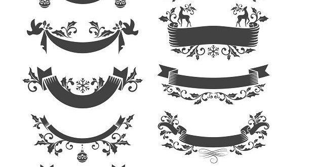 Christmas badges free vectors cdr