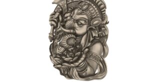 Ganesha Model to CNC ArtCAM RLF + STL 1681