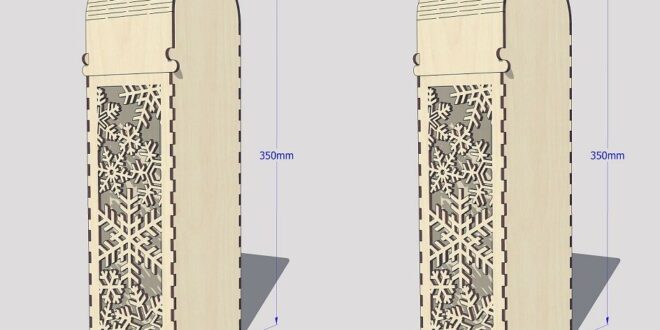 Box for wine bottles cut on laser machine