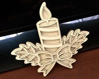 Multilayer decorative christmas candle Free cut file
