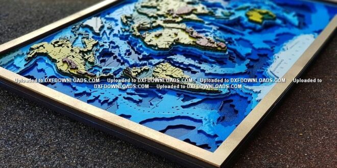 Multilayer world map cut vectors Free CDR