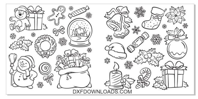 CDR and DXF Christmas Vectors pack