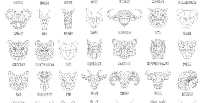 Pack 2d vectors animals polygonized CDR File