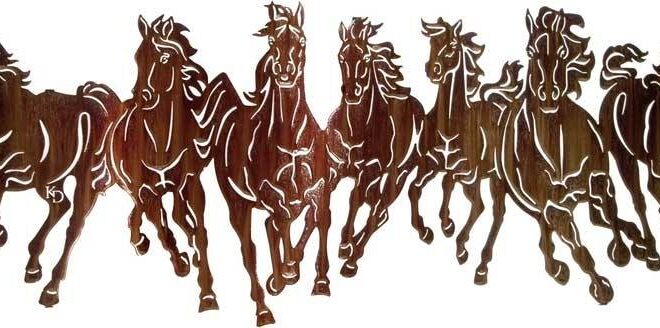 7 Horses dxf vector to cut