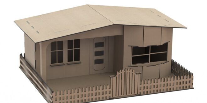 House with fence to cnc mdf cut