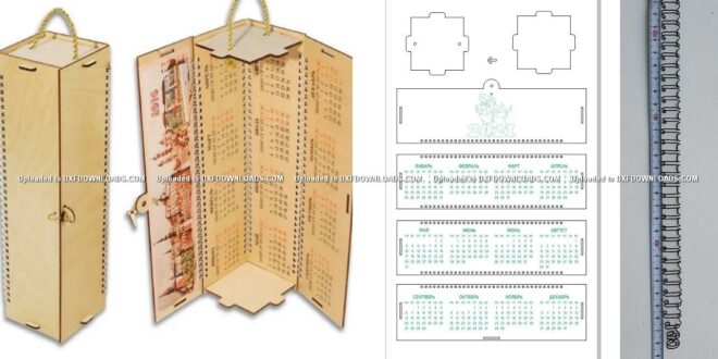 2021 calendar Free box for bottles for cutting and engraving laser