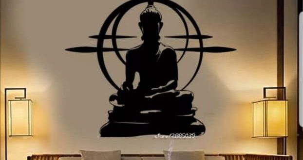 Vinyl Wall Sticker BuddhaMandala Mantra Chakra Meditation